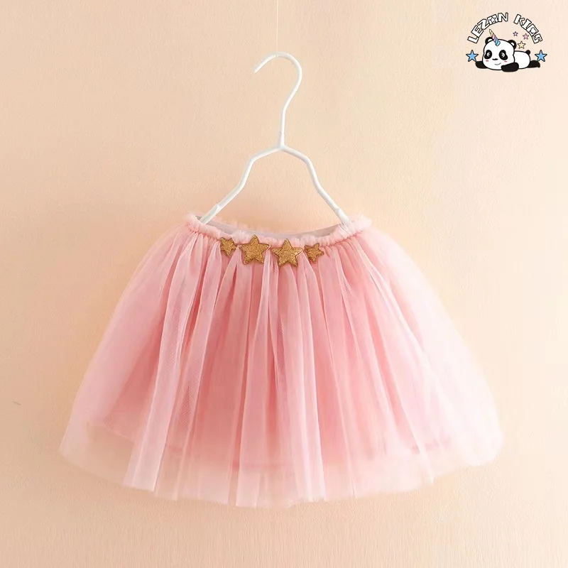 LEZONKIDS - Factory Direct Price Sweet Short Pure Color Sparkle Golden Stars Sexy School Girls Short Skirts